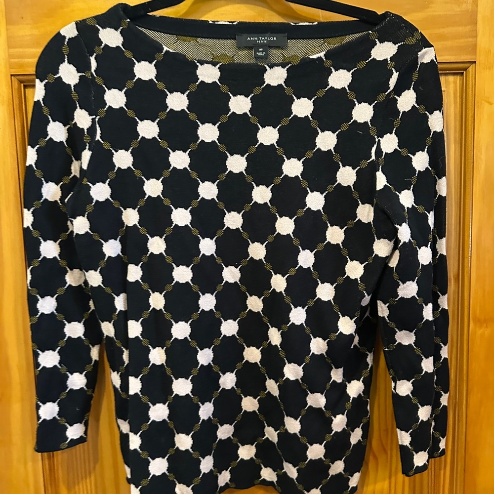 Ann Taylor Black and White Women's Top